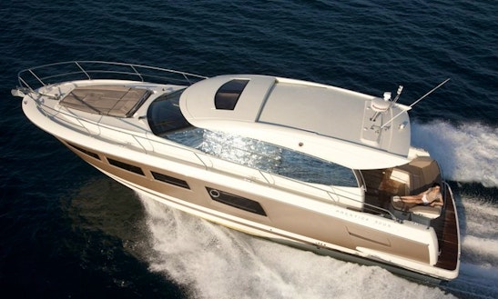 Jeanneau Prestige 50 Open Motor Yacht Charter For 7 Person In Port D'andratx, Spain