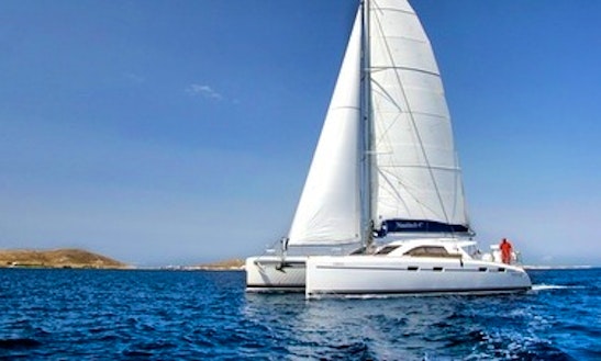 Memorable Sail To Santorini Aboard The Nautitech 47 Cruising Catamaran