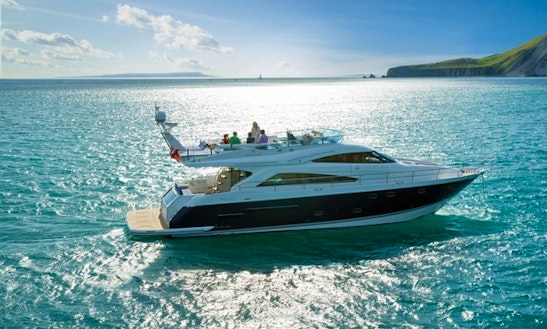 58ft Fairline Squadron Yacht Charter In Lymington, United Kingdom