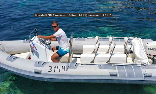 Rent 18' Marshall 90 Evinrude Rigid Inflatable Boat In Hvar, Croatia