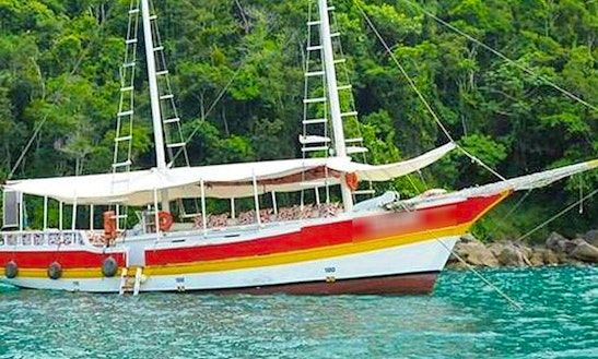 Amazing Boat Trips Aboard 30 Person Traditional Boat In Paraty Bay, Rio De Janeiro