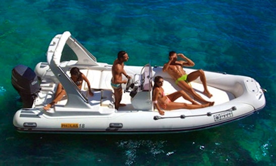 Rent 18' Pholas Rigid Inflatable Boat In Colònia De Sant Jordi, Spain