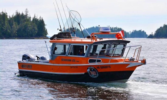 Port Alberni Inlet And Ocean Fishing Charter And Coastal Tours On 33' North River Seahawk Cuddy Cabin